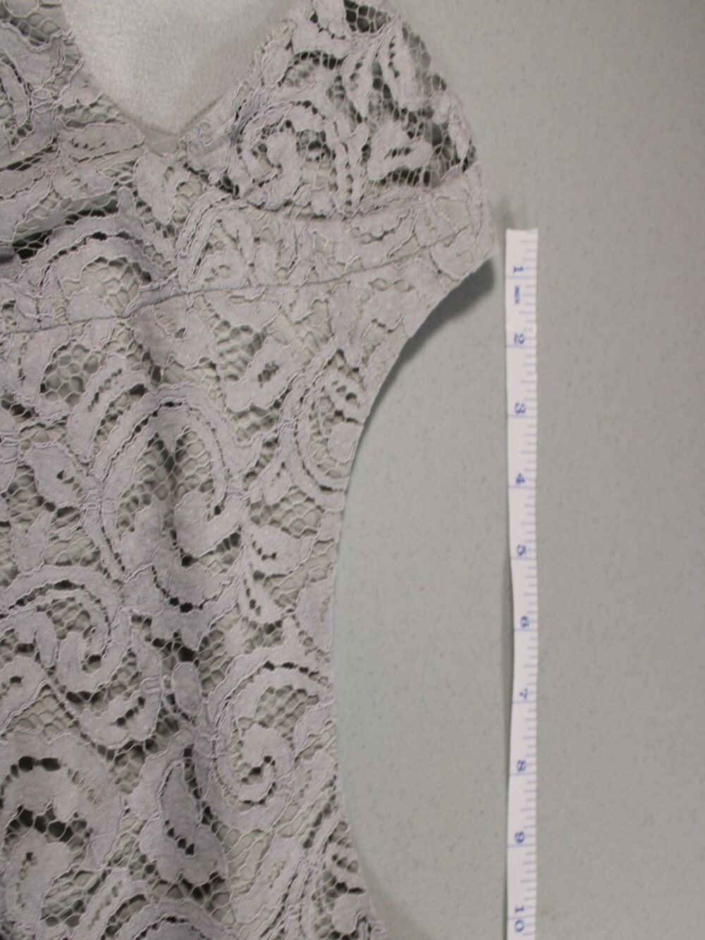 J. Crew Womens Grey Lace Double Lined Cap Sleeve Midi Evening Dress - Picture 10 of 16